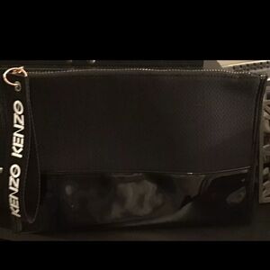 Kenzo Parfums Black Zippered Wristlet Bag! Rare!